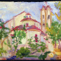 Leposava – Bela St Pavlović <br>Monastery of Bogovadja <br>Oil on canvas, 30 × 21 cm <br>Signed below on the left: ЛСТП – 1954